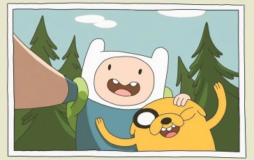 Adventure Time, Cartoon, Jake the Dog, Selfies, Trees Wallpaper