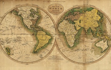 Old Map, Map, World Map, Continents, Infographics Wallpaper
