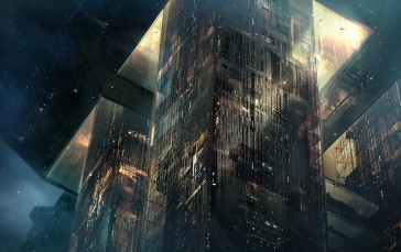 George Hull, Science Fiction, Megastructure, Skyscraper Wallpaper