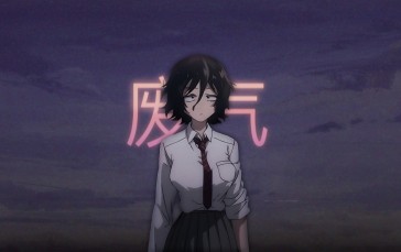 Anime, Anime Girls, Purple, S1lent, Simple Background, Tired Wallpaper
