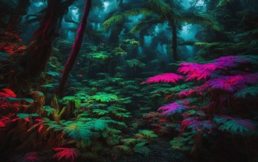 Nature, Colorful, AI Art Wallpaper