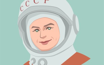 Flatdesign, Valentina Tereshkova, Astronaut, USSR Wallpaper
