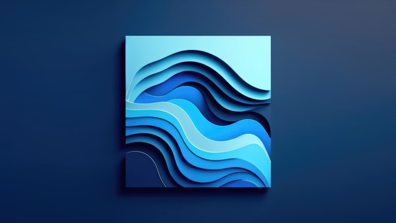 AI Art, Windows 11, Windows 10, Blue Wallpaper