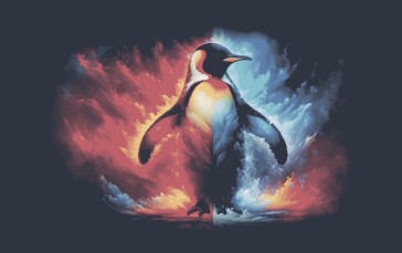 Simple Background, Beak, Penguins, Minimalism, Animals Wallpaper