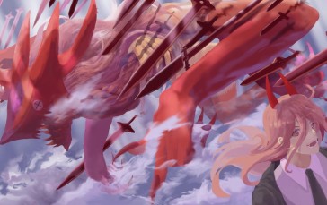 Blood Devil, Power (Chainsaw Man), Clouds, Sword, Dagger Wallpaper