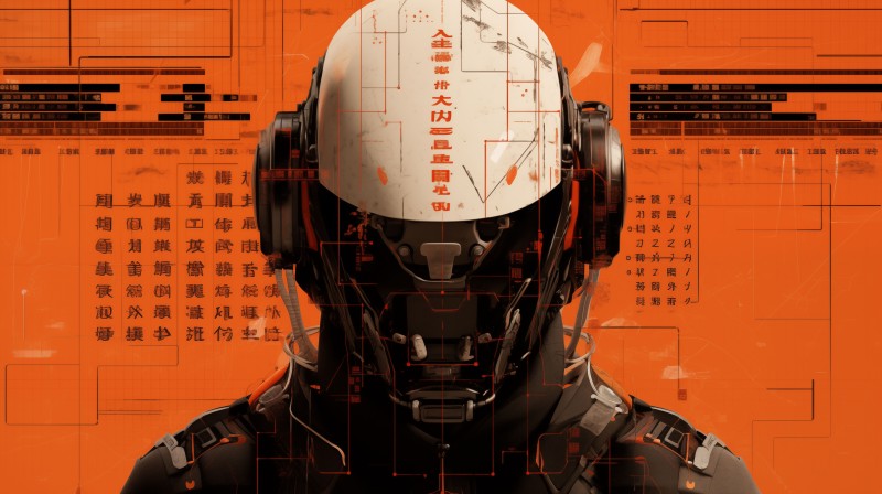 AI Art, Japanese, Helmet, Symbols Wallpaper