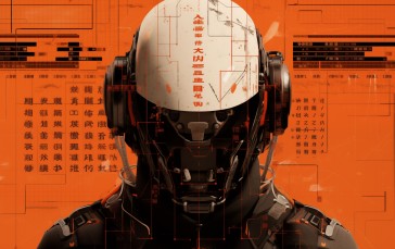 AI Art, Japanese, Helmet, Symbols Wallpaper