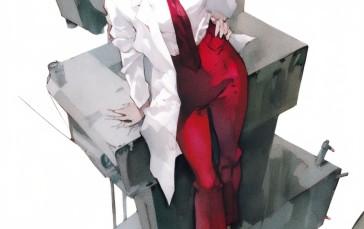 Axynchro, Retro Style, Anime Girls, Portrait Display, White Hair Wallpaper
