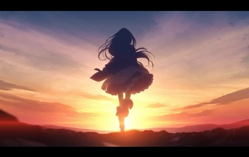 Anime, Anime Girls, Sunset, Sky Wallpaper