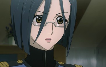 Space Battleship Yamato 2199, Short Hair, Blue Hair, Glasses, Brown Eyes Wallpaper
