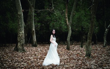 Forest, Women, Asian, White Dress, Trees, Leaves Wallpaper