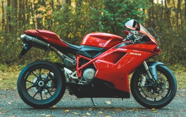 Vehicle, Motorcycle, Ducati, Leaves, Ducati 848 Wallpaper