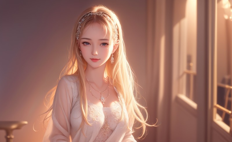 AI Art, Women, Asian, Looking at Viewer, Earring Wallpaper