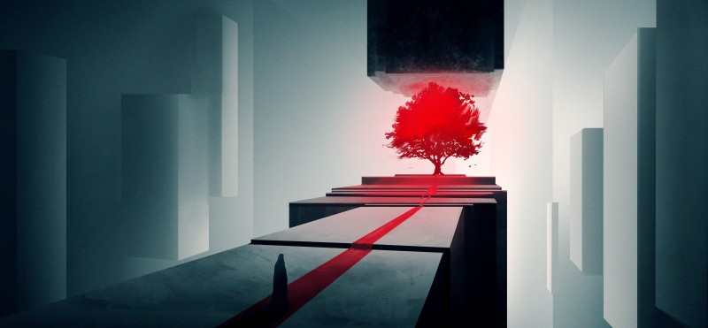 Red, Trees, Control, Digital Art, Video Games Wallpaper