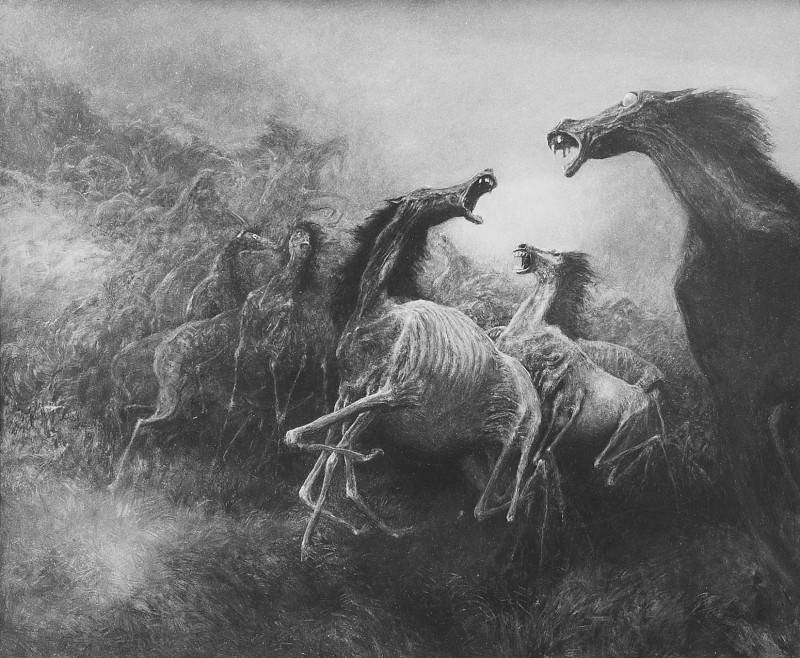 Zdzisław Beksiński, Artwork, Monochrome, Animals Wallpaper