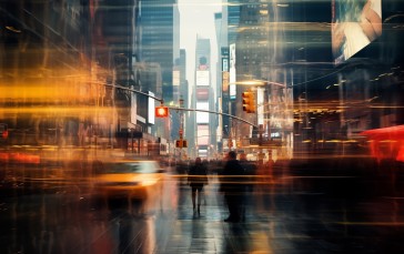 AI Art, City, Blurred, Shutter – Imaging Wallpaper