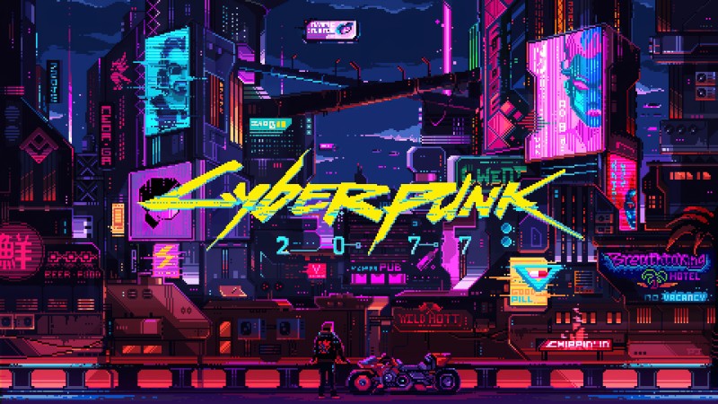 Cyberpunk 2077, City, Cityscape, Pixel Art Wallpaper