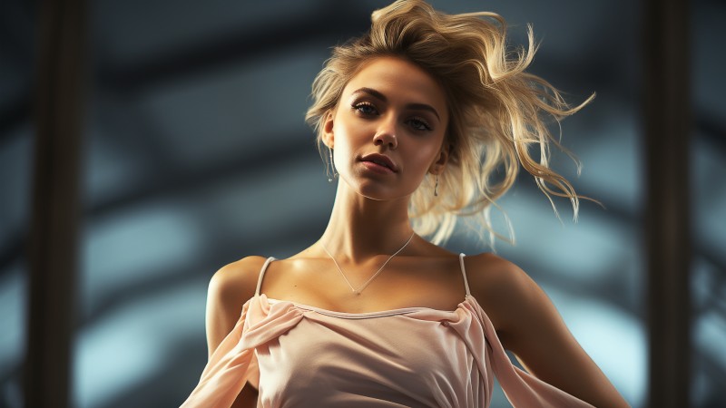 AI Art, Women, Model, Blurry Background, Blurred Wallpaper