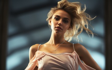 AI Art, Women, Model, Blurry Background, Blurred Wallpaper