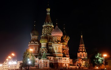 City, Night, Moscow, Russia Wallpaper