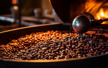 AI Art, Coffee, Coffee Beans, Digital Art, Blurred, Blurry Background Wallpaper