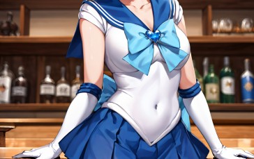 AI Art, Anime, Anime Girls, Mizuno Ami, Sailor Mercury Wallpaper