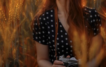 Elena Zharkova, Women, Redhead, Long Hair, Dress Wallpaper
