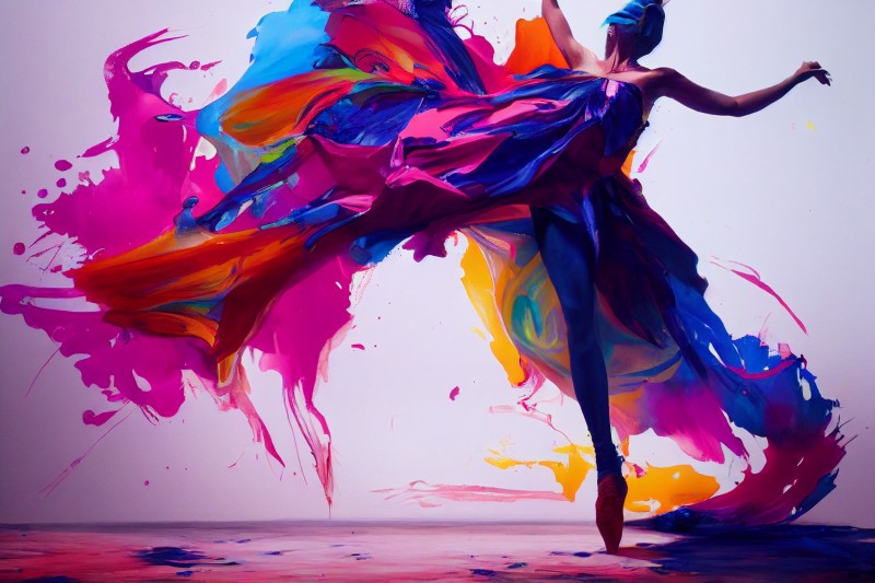 Dancer, Paint Splash, Artwork, Women Wallpaper
