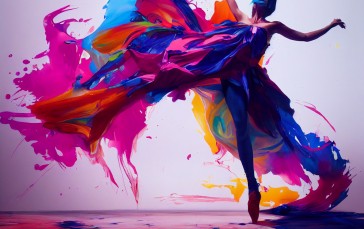 Dancer, Paint Splash, Artwork, Women Wallpaper