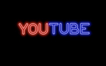 YouTube, Neon, Dark Background, Simple Background Wallpaper