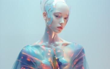 AI Art, Women, CGI, Simple Background, Face Wallpaper