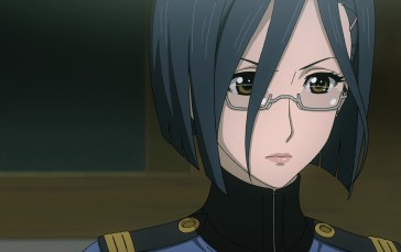 Space Battleship Yamato 2199, Short Hair, Blue Hair, Glasses, Brown Eyes, Uniform Wallpaper