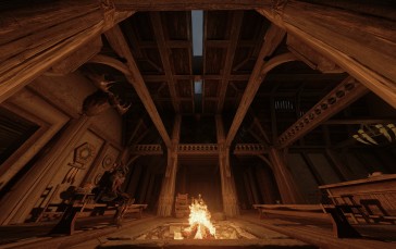 The Elder Scrolls V: Skyrim, Video Games, Fire, Bonfire, Wood, Fictional Wallpaper