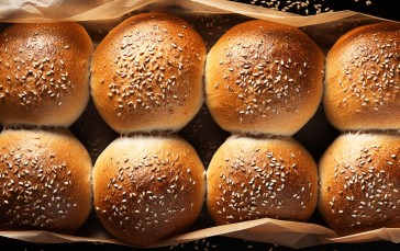 AI Art, Bread, Wheat, Buns, Digital Art Wallpaper