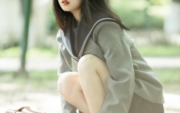 Women, Model, Asian, School Uniform, Dark Hair Wallpaper