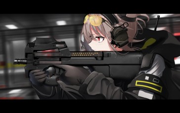 Anime Girls, Gun Skin, Video Game Characters, Red Eyes, Police Women Wallpaper
