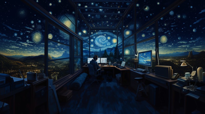 Developer, Room, Night, Technology, Chair Wallpaper