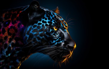 AI Art, Jaguars, Blue, Illustration, Digital Art Wallpaper