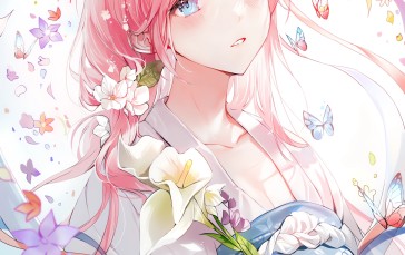 Anime Girls, Anime, Pink Hair, Portrait Display Wallpaper