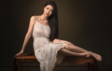 Lee Hu, Women, Asian, Dress, Smiling Wallpaper
