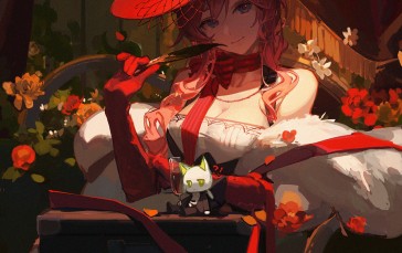 Anime, Anime Girls, Heidi (Arknights), Hat Wallpaper