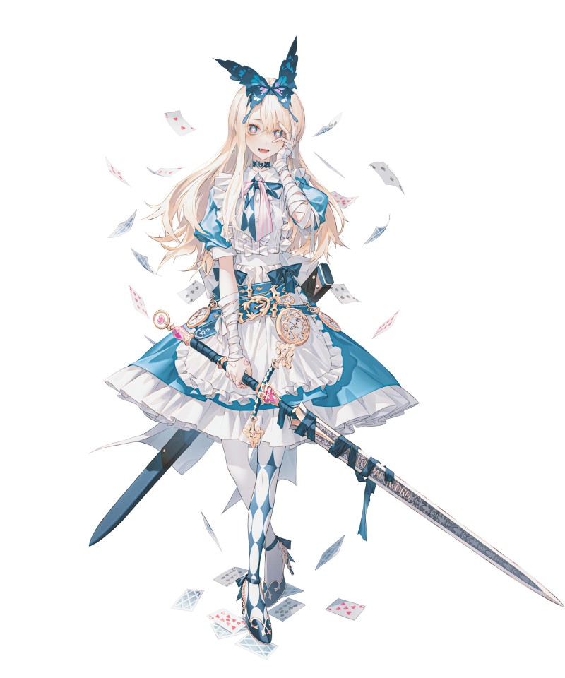 Anime, Anime Girls, Pixiv, Alice in Wonderland, Dress, Sword Wallpaper
