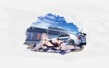 Shoukaku (Azur Lane), Azur Lane, Race Flag, Race Queen Outfit, Anime Wallpaper