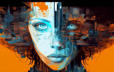 AI Art, Women, Illustration, Face Wallpaper