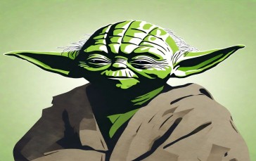 Yoda, Simple Background, Movie Characters, AI Art Wallpaper