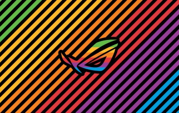 Rainbow Glare, ASUS, Abstract, Colorful, Logo Wallpaper