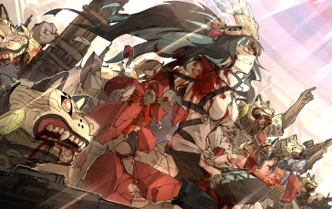 Anime, Anime Girls, Looking Up, Blood Wallpaper