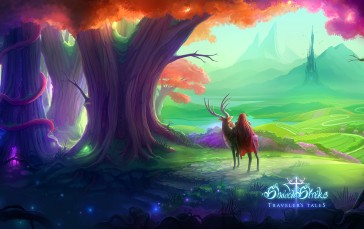 Gary Tonge, Drawing, Forest, Colorful, Deer, Fantasy Art Wallpaper
