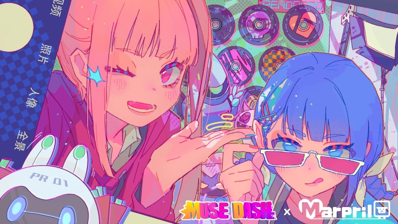 MuseDash, Buro, Marija, Anime Girls, Colorful Wallpaper