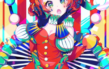 Anime Girls, Colorful, Portrait Display, Bow Tie Wallpaper